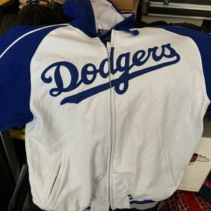 Dodgers White&Blue Stitches Zip Up. SZ: M